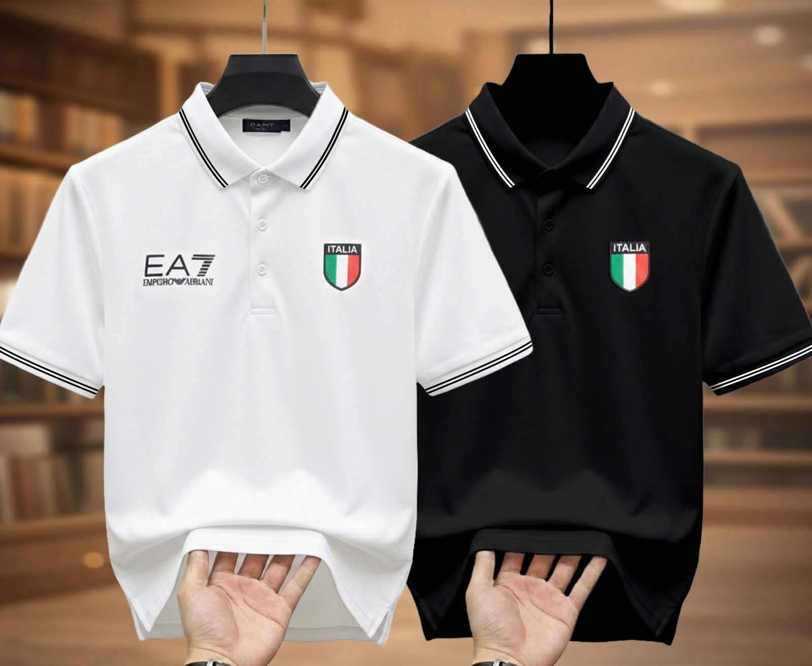 Premium Polo shirt (Black and White) Combo